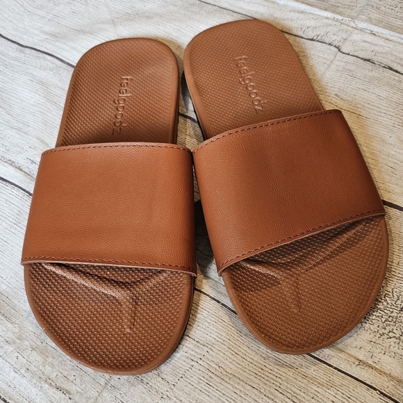 Feelgoodz Size Large Women's Burnt Orange Comfort Slides Casual House Shoes - Picture 1 of 7